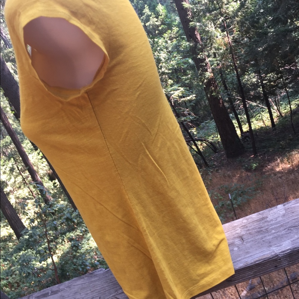 I N C international concepts mustard yellow T top - Picture 9 of 13